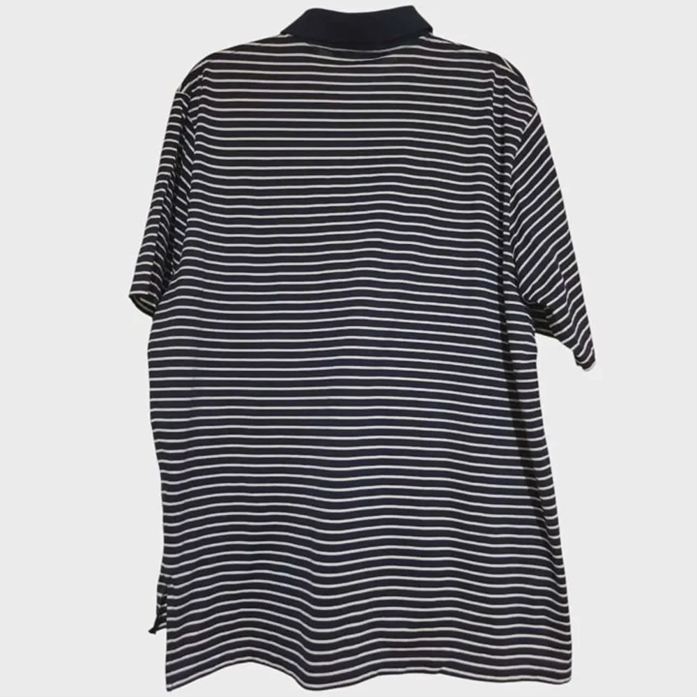 Ralph Lauren Golf Short Sleeve Polo Blue White Pinstripe XL Pima Cotton